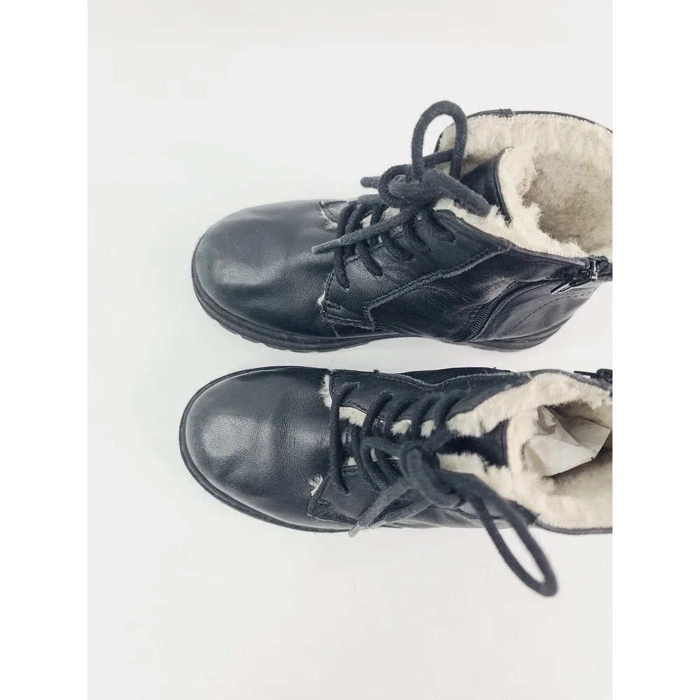 Zara, Leather, Faux Fur Casual Outdoor Winter Boots Girls' Size 10.5 Black. A. H
